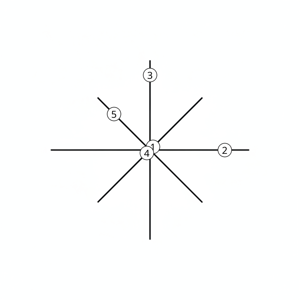 fig 1: نمایش هندسی دستگاه معادلات و مختصات