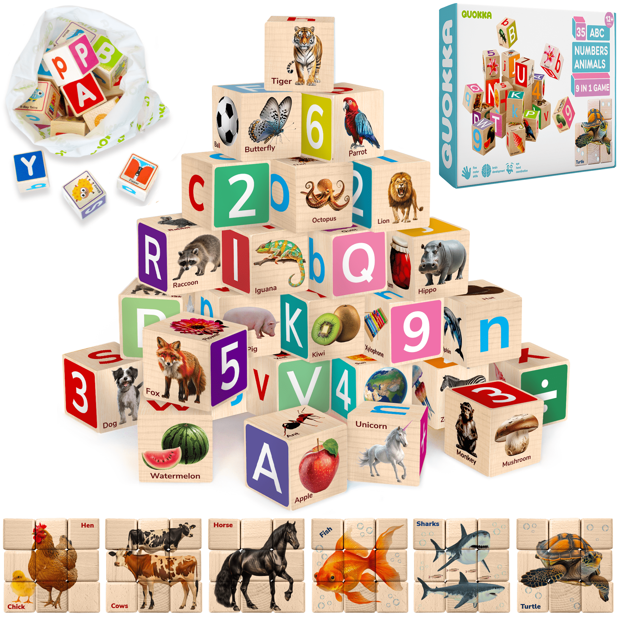 Figure 1: Colorful wooden alphabet blocks used to introduce letters and phonics to Pre-K students.